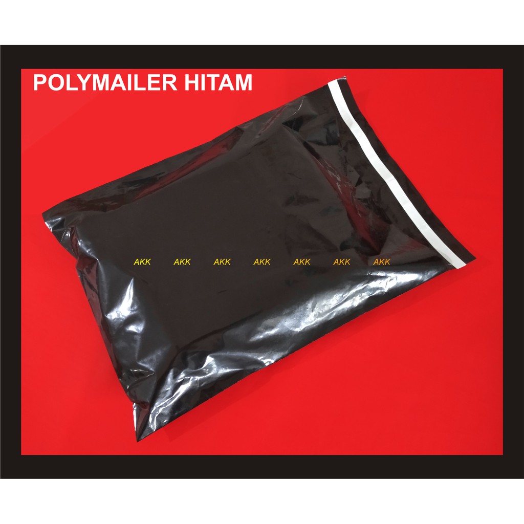 

Pe Kantong Hitam Polymailer 20x30 + Lem / Pembungkus Paket (100 Pcs)