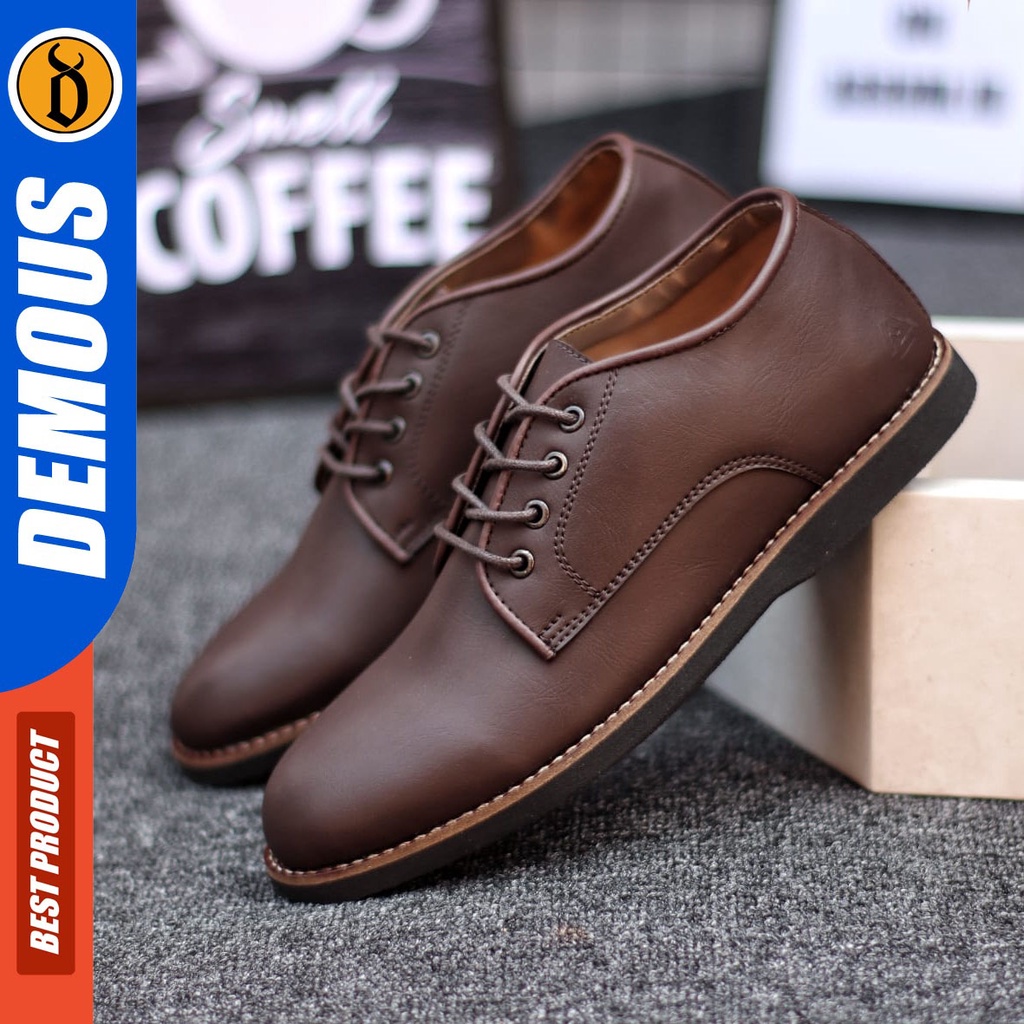 DEMOUS Sagi - Sepatu Formal Pantofel Kerja Pria Tali Kulit Pu