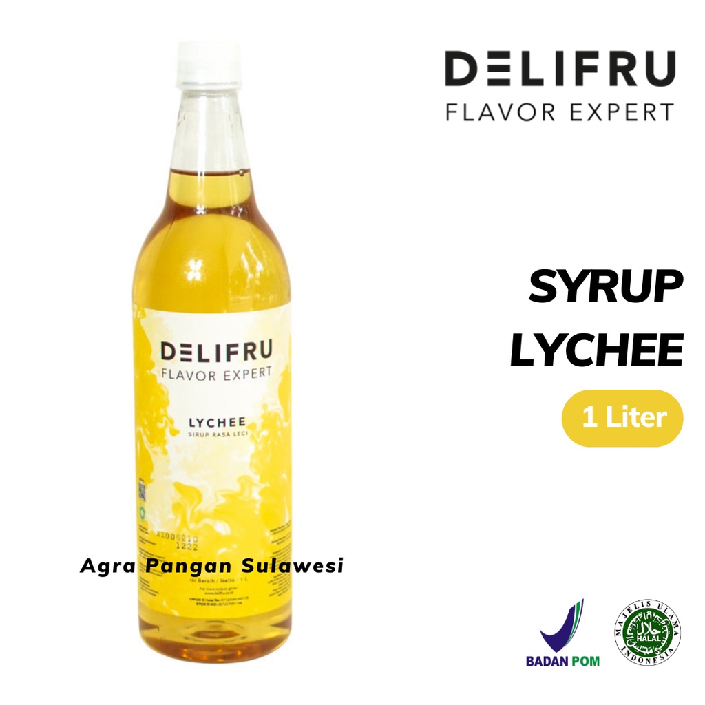 

Syrup LYCHEE Delifru | Sirup Leci Premium 1 L 1000 ml | Flavor Rasa