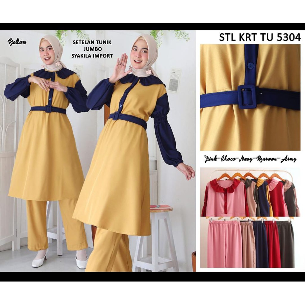 SETELAN TUNIK JUMBO SYAKILA IMPORT BUSUI FRIENDLY FIT TO XXL