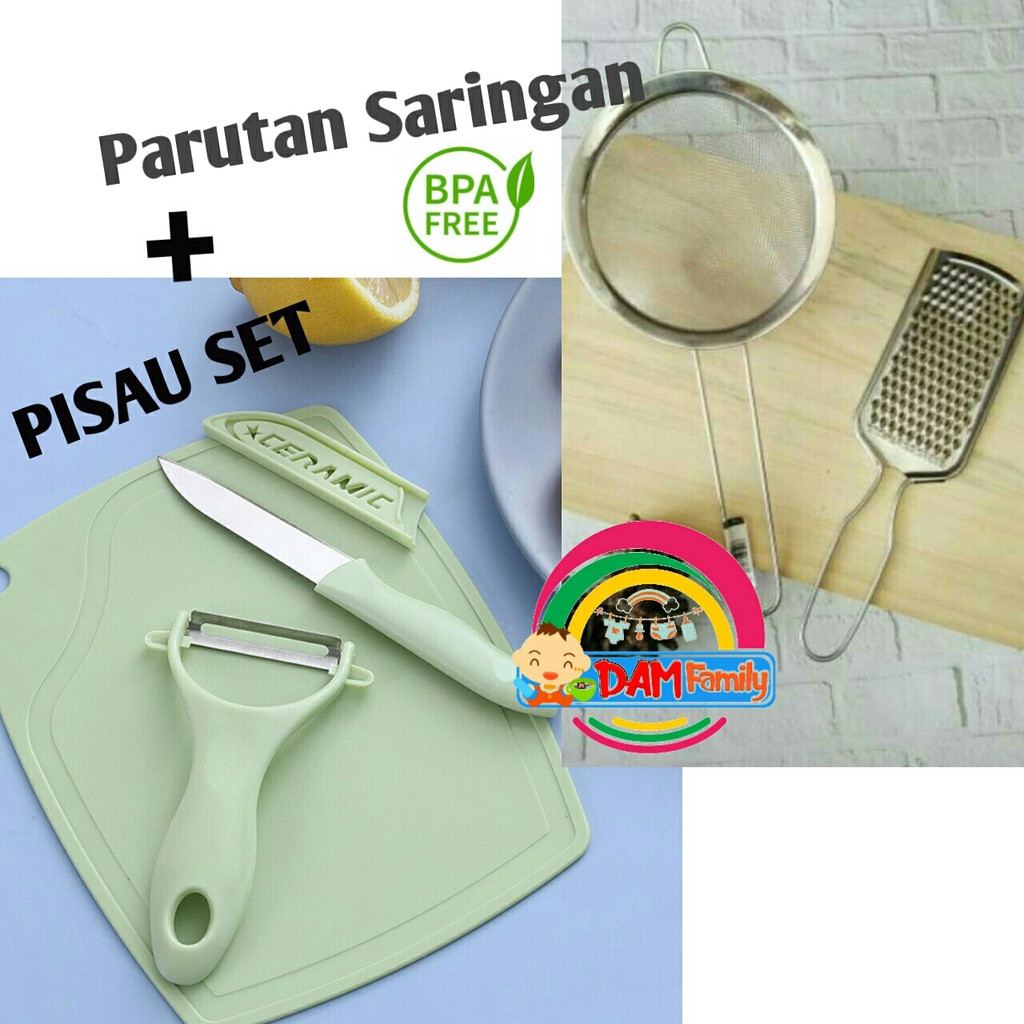 Paket Alat Mpasi Parutan Saringan Mangkok Stainless Perlengkapan Peralatan Makan Bayi Talenan Set Mp
