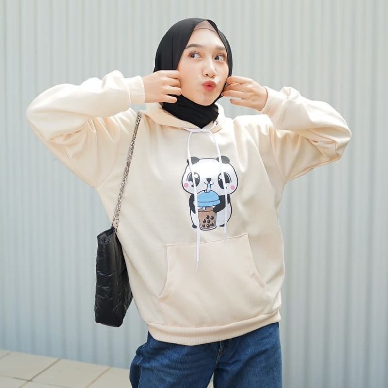HOODIE WANITA BOBA PANDA SWEATER HOODIE LUCU PAKIAAN WANITA HOODIE KOREA