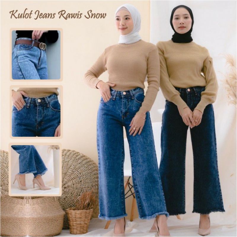 HIGHWAIST Kulot Jeans Rawis Wanita // Celana Panjang Wanita Jeans