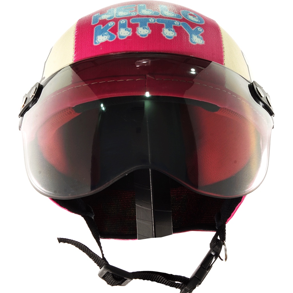 Helm Anak Karakter Usia 1 2 3 4 Tahun Motif Hello Kitty Cream Pink