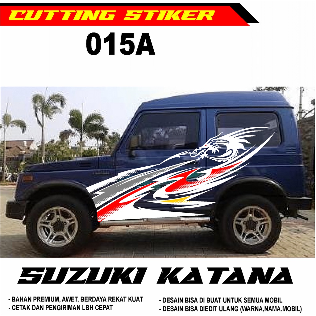 Cutting Sticker Mobil Suzuki Katana Lis Variasi  Design NAGA  - 015