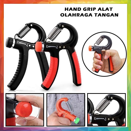 Hand Grip 5-60 Kg Adjustable Wrist Forearm Strength Exerciser Training Gym Alat Latihan Otot Tangan