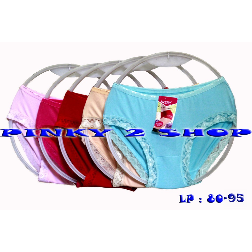CELANA DALAM WANITA RENDA CANTIK KARET PINGGANG KECIL BAHAN KATUN SPANDEX LEMBUT DIPAKAI HARIAN