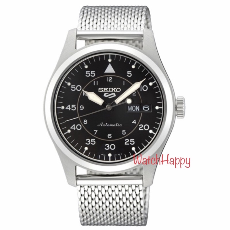 WatchHappy Seiko SRPH23K1 Black Dial Automatic Military Flieger SRPH23 Stainless Steel 100% Original