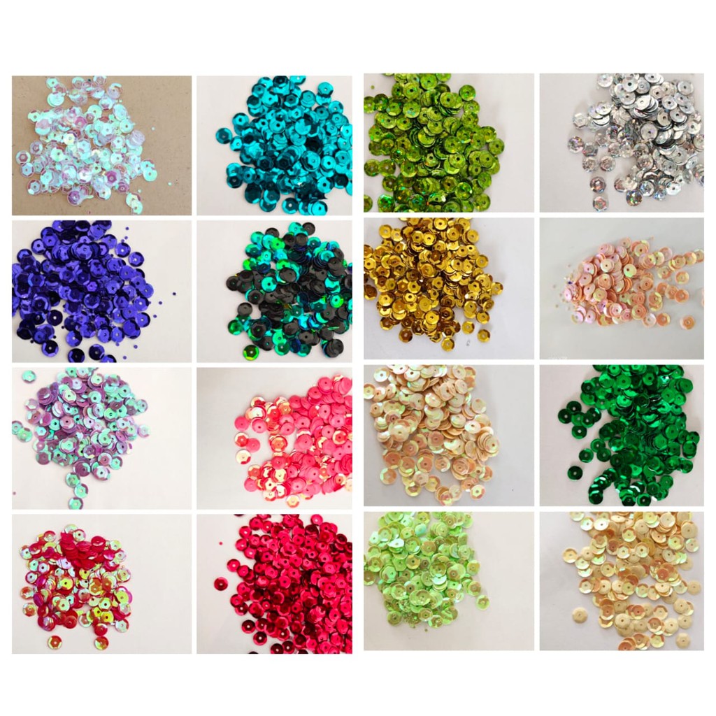 5of 7 Manik manik - mote - squin - payet gepeng - ramboci -per bungkus - craft