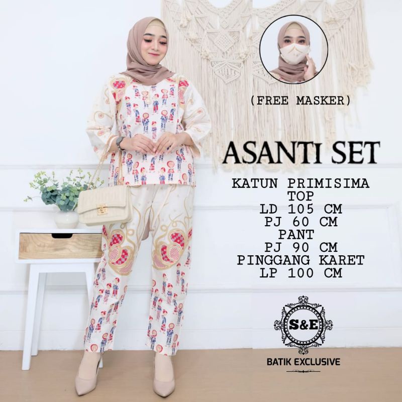 asanti set sne Setelan Batik Wanita /Batik Wanita Kerja Modern