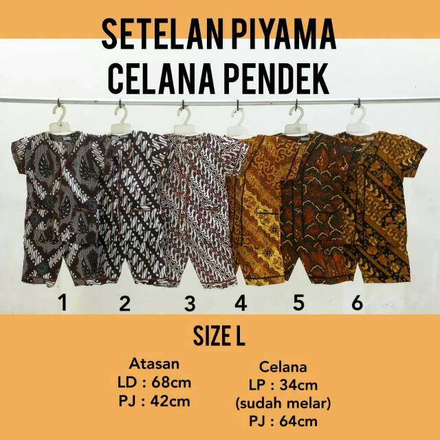 Stelan Piyama Anak Batik Lengan Pendek Celana Pendek Baju Tidur Lucu Kimono