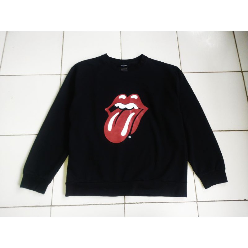 sweater kaos CREWNECK band the rolling stones official second preloved pl bekas