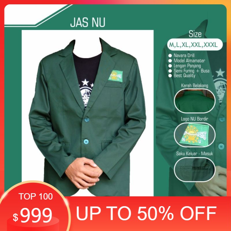 JAS NU NAHDLATUL ULAMA JAZ NU JAS NU LENGAN PANJANG JAS NU HIJAU