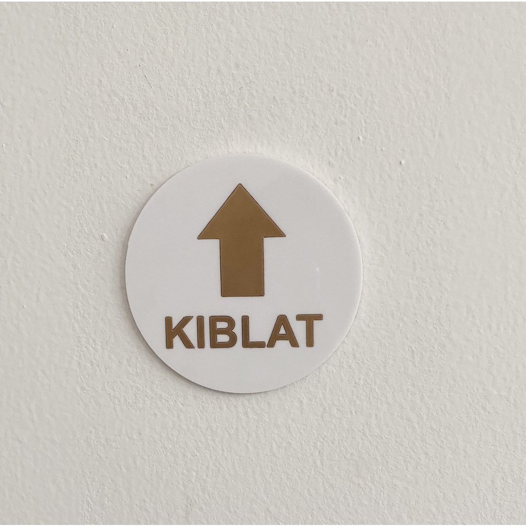 Sign Akrilik Arah KIBLAT | Penunjuk Arah Kiblat Sholat | Petunjuk Sholat Panah Papan Signage Board Akrilik Print Label Aklirik Sticker Muslim Sticker Print Mushola