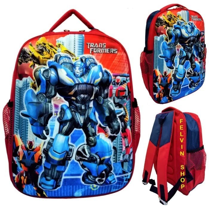 tas ransel anak robot timbul keren marvel transformers I8J2 karakter backpack mini import Sekolah ta