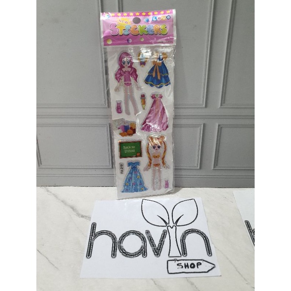 sticker gambar/sticker anak/Stiker Hologram-Baju Dress