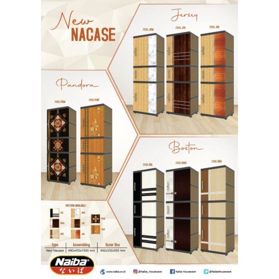 LEMARI PLASTIK NAIBA 4 SUSUN / 5 SUSUN MODERN FULL KUNCI TAHAPAN