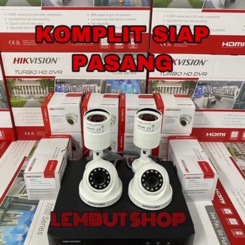 PAKET CCTV HIKVISION 4 KAMERA DVR 8 CHANNEL 2MP 1080P