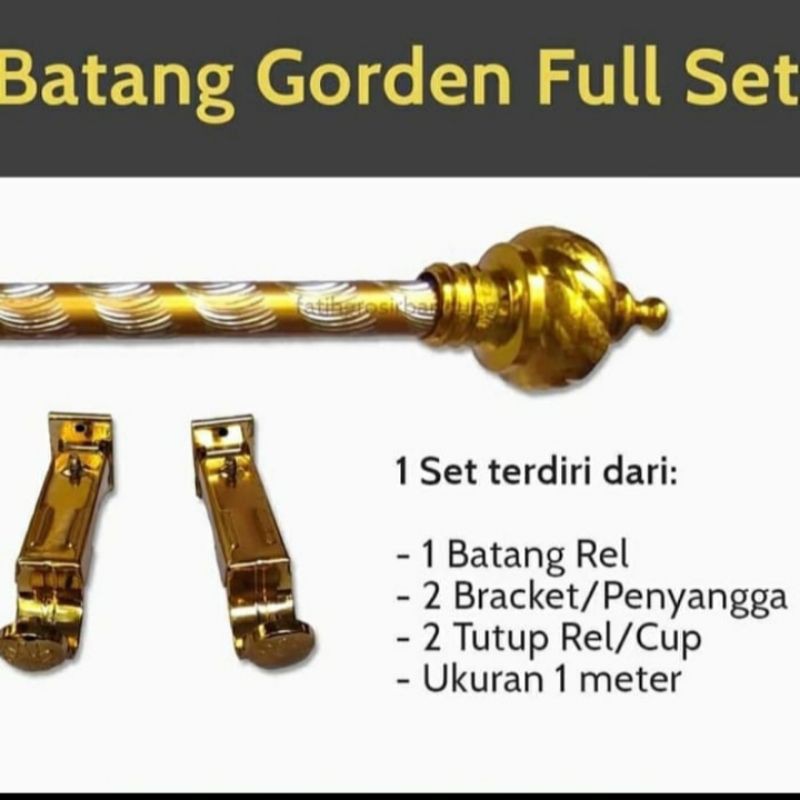 Set Besi Batang Gorden 1 meter full set