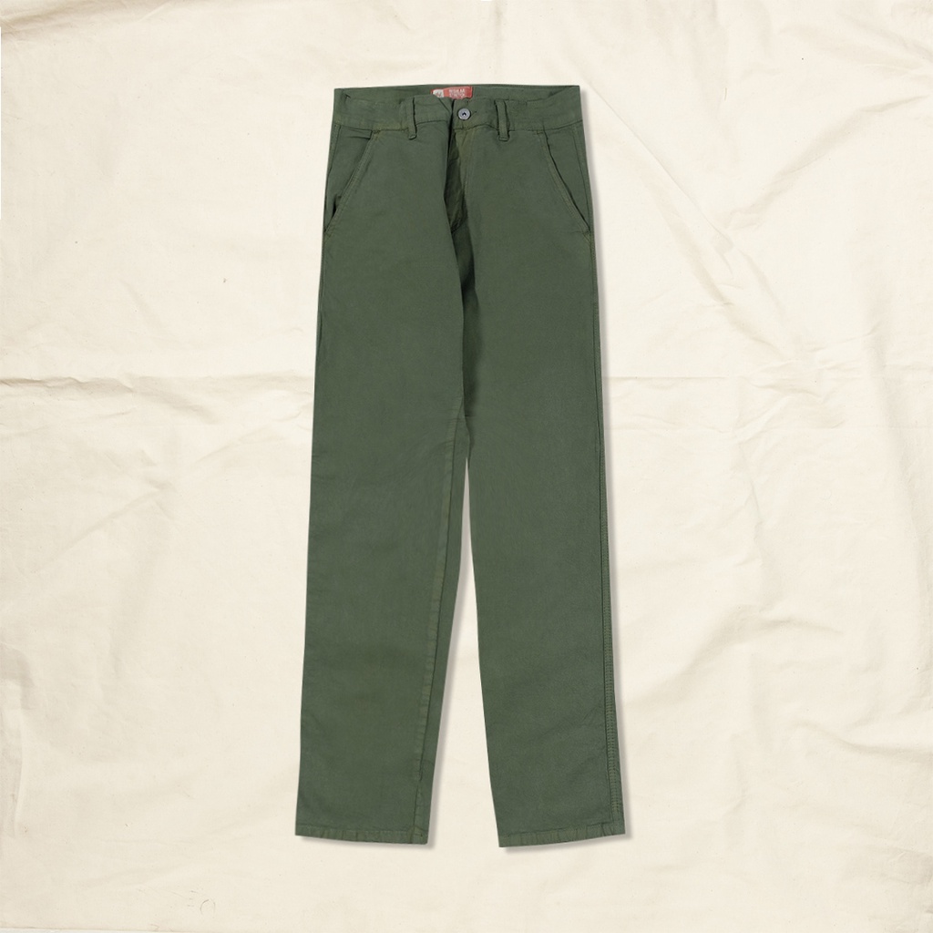 Jimmy and Martin - Basic Regular  Stretch Chinos Olive Dyed - S320