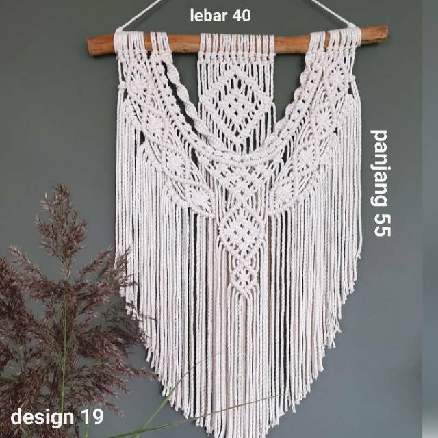 Macrame hiasan dinding rajut tali cotton rope