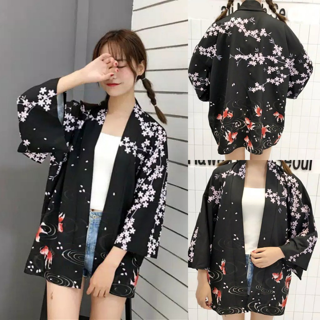 HAORI KIMONO JEPANG SAKURA FLORAL / JAPANESE KIMONO / KIMONO CARDIGAN