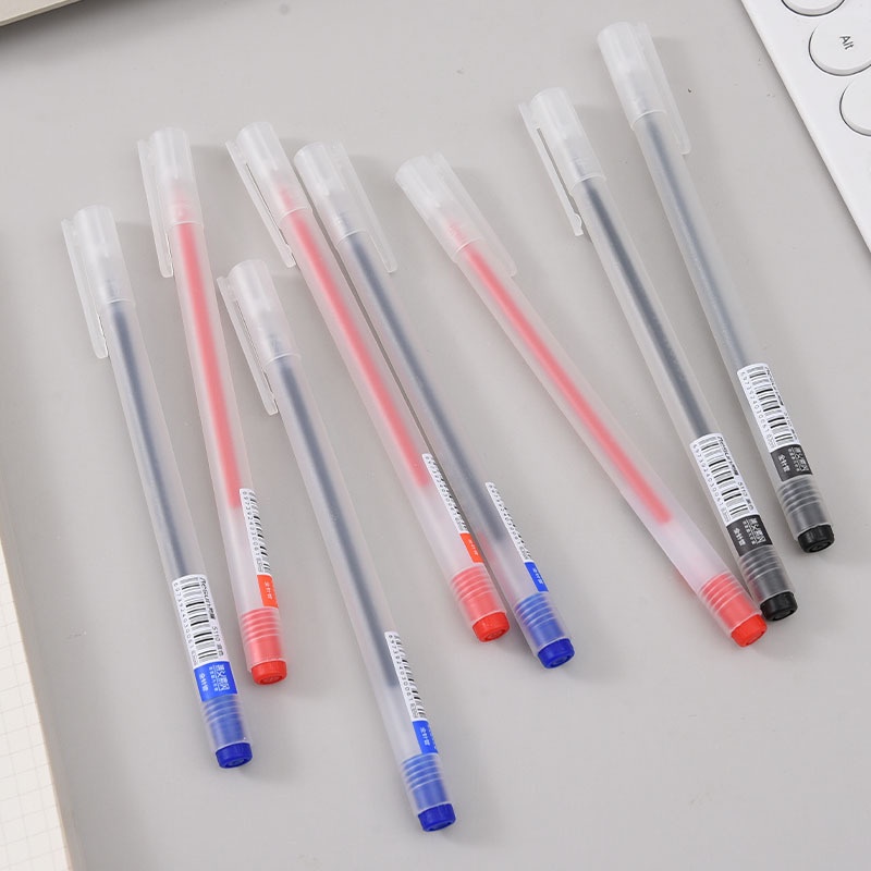 1pc Pulpen Gel 0.5mm Tinta Hitam / Biru / Merah Untuk Stationery Sekolah / Kantor