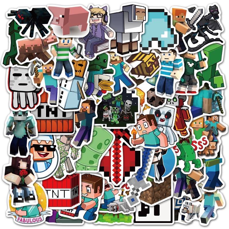 50 hot games Minecraft stickers luggage skateboard computer graffiti stickers stickers waterproof non-repetitive