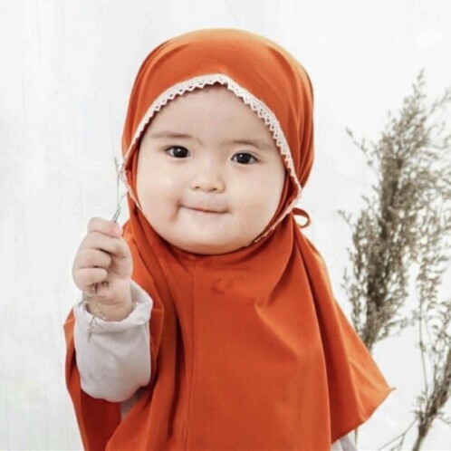 bergo renda muka/jilbab anak perempuam renda muka/kereudung anak perempuan 0-1 tahun