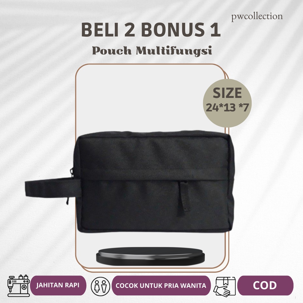 pouch pria wanita ukuran kecil dan besar untuk kartu skincare hp dompet uang  model premium original