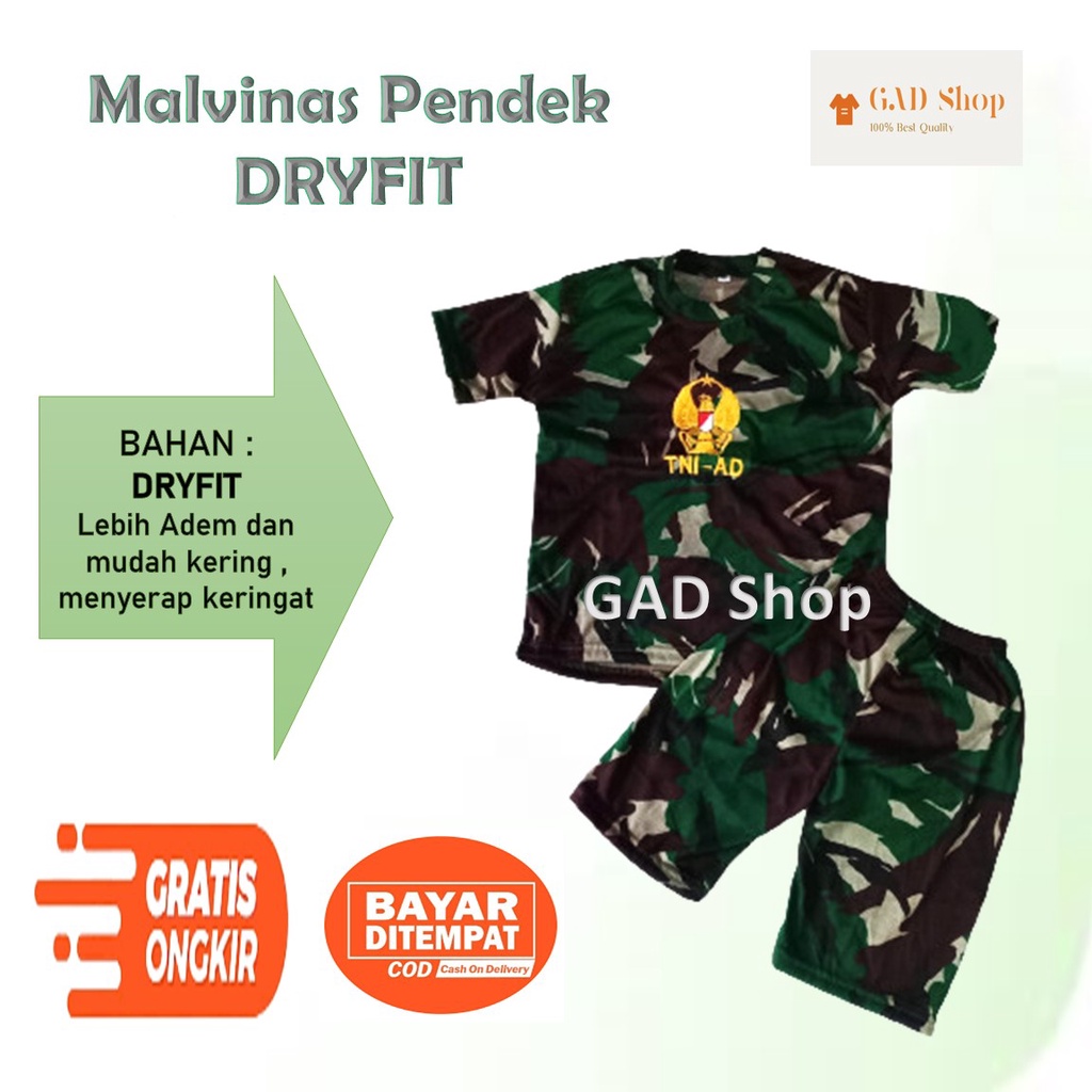 SETELAN KAOS ANAK TNI POLISI KOPASUS MALVINAS PEMADAM KEBAKARAN AU BRIMOB LORENG BAJU TIDUR TRAINING