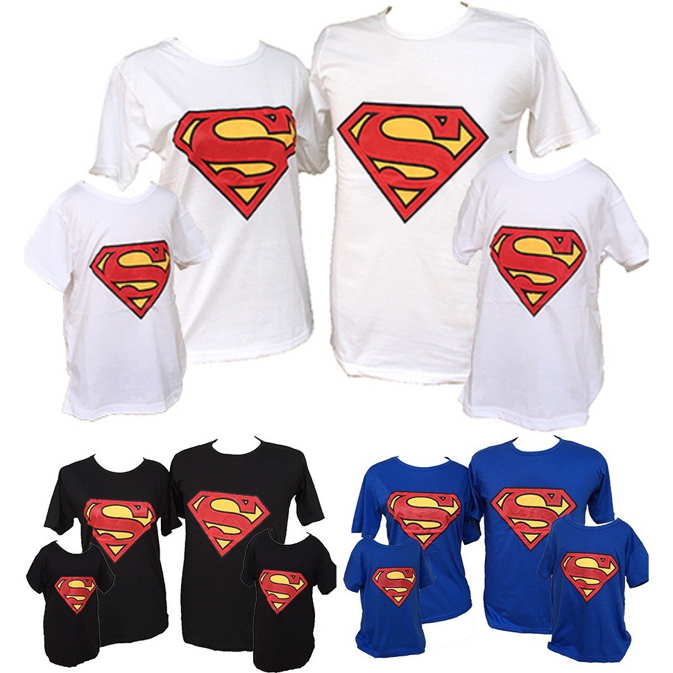 Baju Keluarga - Couple - Tshirt - Family Tees Superman 4 Kaos Pendek