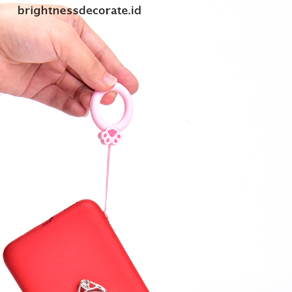 [birth] 3D Cartoon Anti-lost Universal Phone Short Lanyard Silicone Pendant Ring Strap [ID]