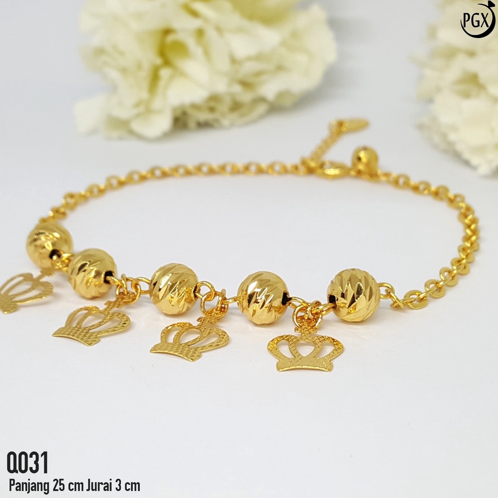 PGX Gelang Kaki Xuping Wanita Lapis Emas Aksesoris Fashion Korea - Q031