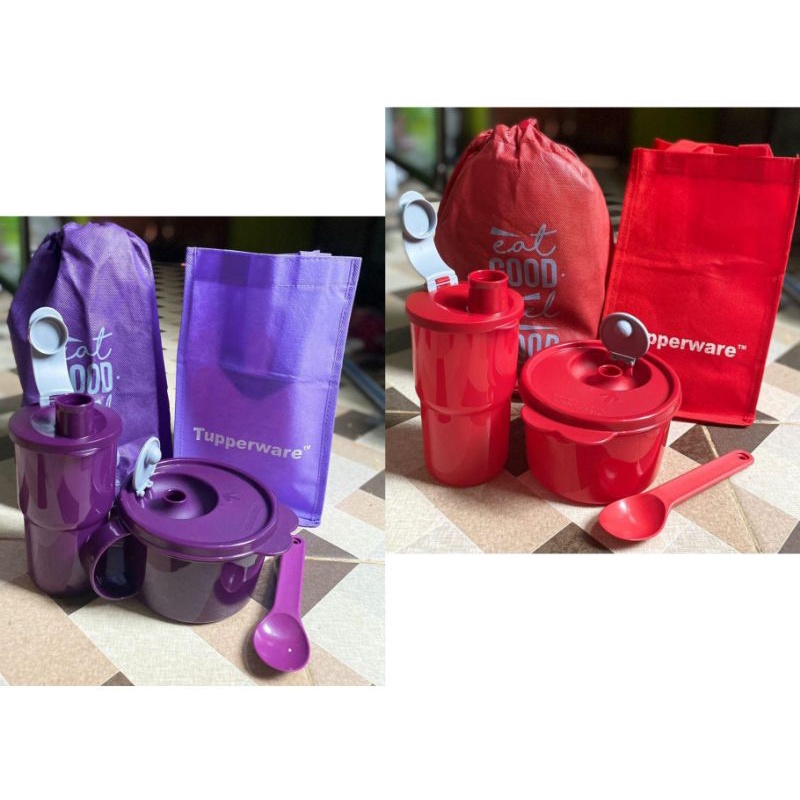 Promo bekal murah purple red blush tupperware | merah ungu