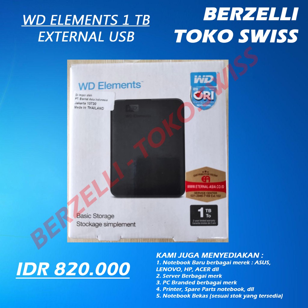 WD ELEMENTS EXTERNAL HDD USB 1 TB