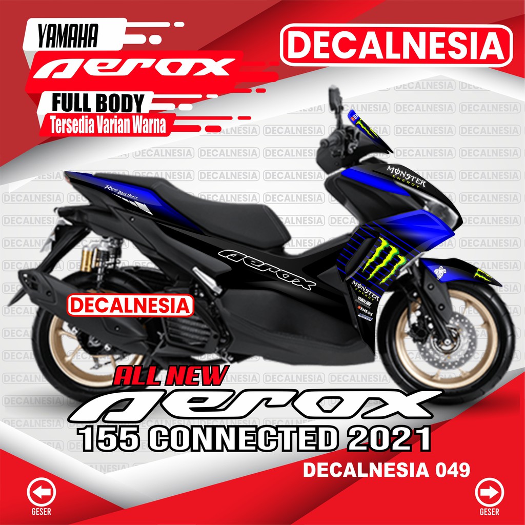 Decal Aerox Connected 155 ALL New Variasi Aksesoris Stiker Motor FullBody 2021 2022 2023 2024 2025 R