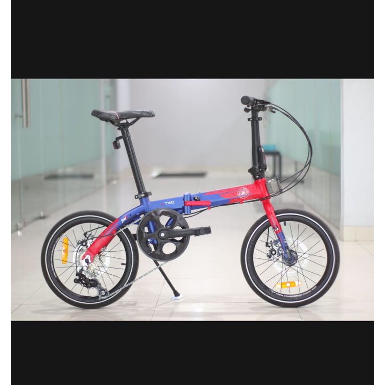 Sepeda Lipat 16 inch 349 Foldx X2 Spiderman