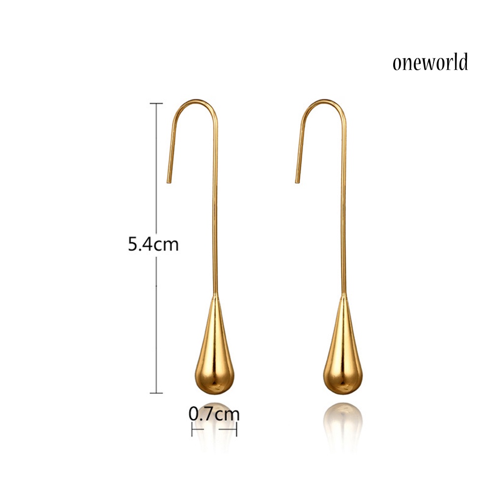 OW@ Fashion Women Geometric Waterdrop Linear Hook Earrings Party Jewelry Charms