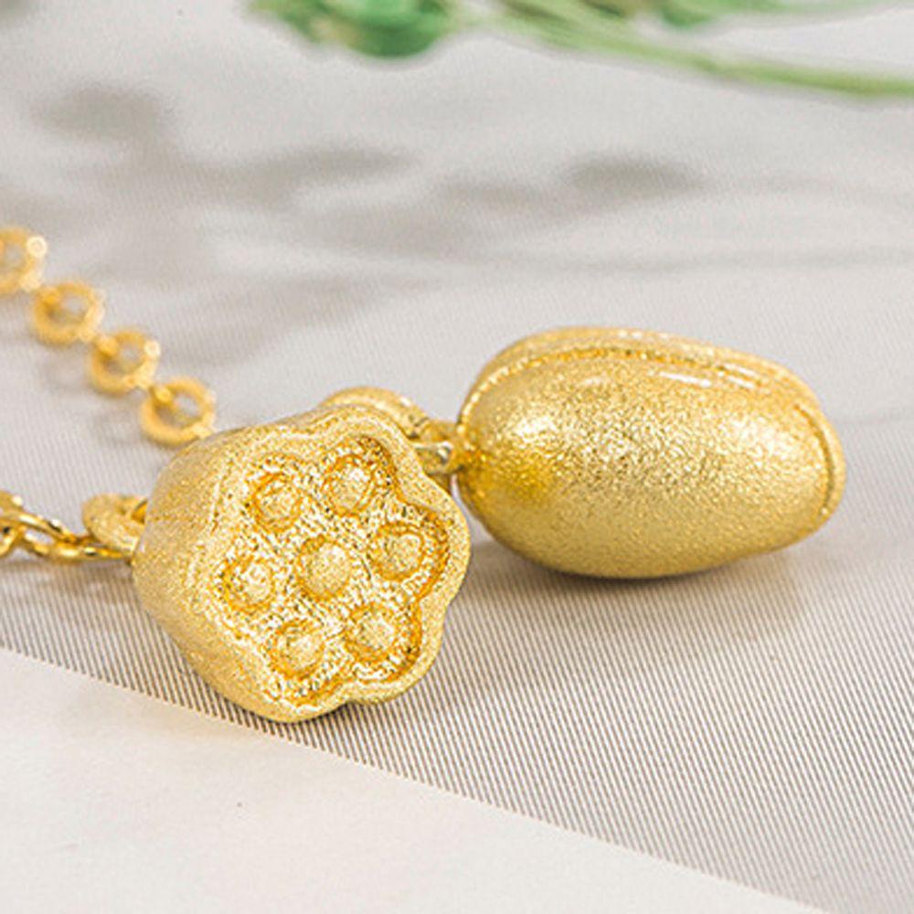 Mxbeauty Kalung Wanita Emas Retro Pandent Elegan Seedpod of the Lotus Perhiasan Fashion Gaya Korea Choker