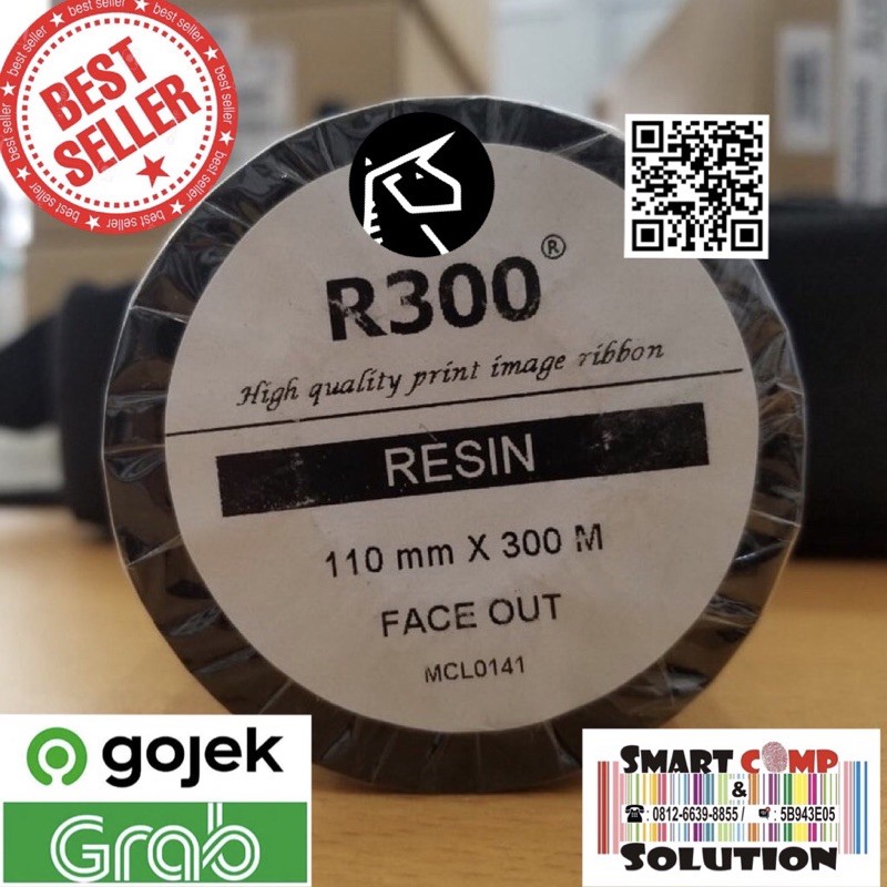 Ribbon Barcode Unicorn 110mm x 300m Resin Face Out