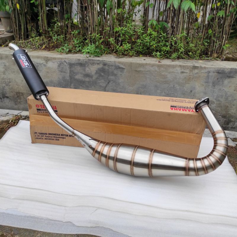 Knalpot GHS Racing Kolong PDK Repsol Stainless Silincer Finishing Choatting Hitam Dof Super Garing I
