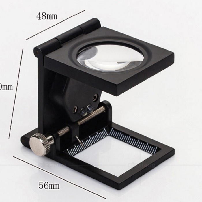 

Kaca pembesar loop 10x lipat logam 2 led