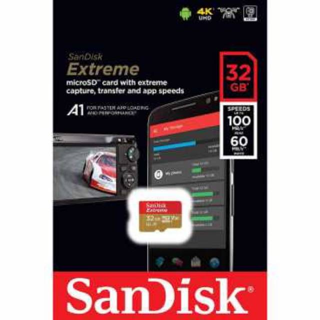 Sandisk MicroSDXC Extreme A1 V30 UHS-1 32GB(100MB/s) - SDSQXAF