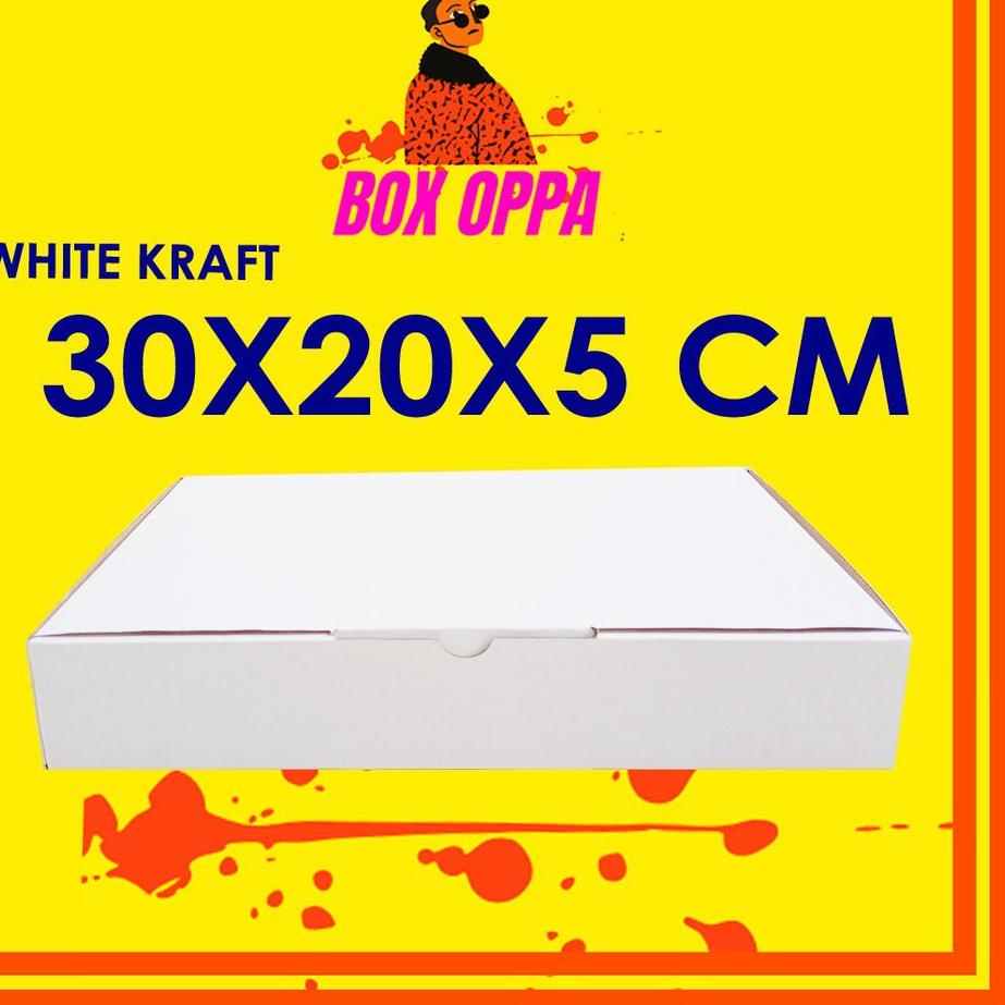 

Trend ♞ Kardus PUTIH uk 30x20x5 cm ( 10 pcs ) Die Cut Box Kotak Packing Aksesoris Baju Makanan Baju