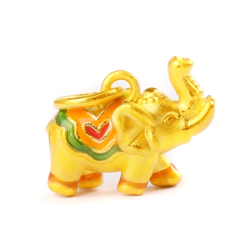 [Ready Stock]Fashion Gold Plated Cute Elephant Pendant Necklace