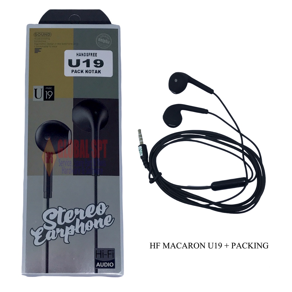 HEADSET MACARON U19 INCLUDE KOTAK PACKING / HANDSFREE