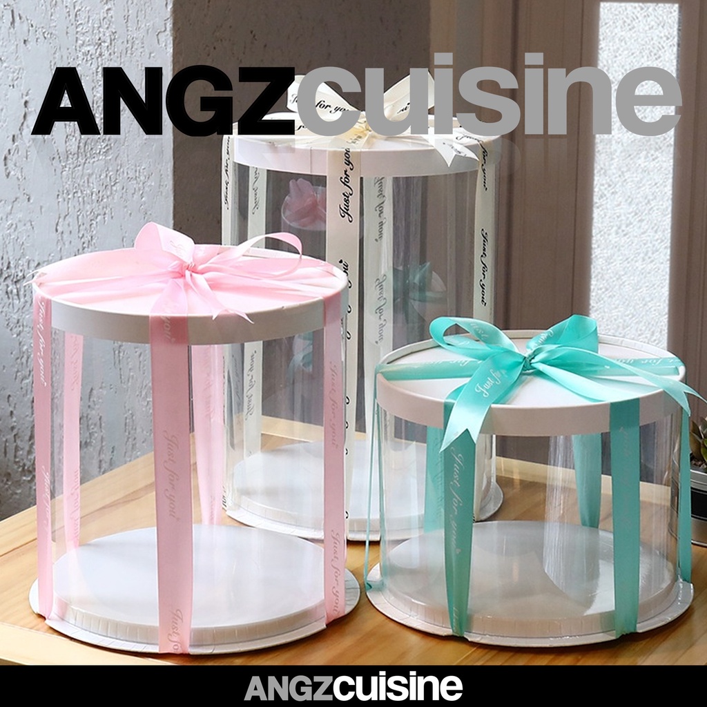 Transparent Round Cake Box Kotak Kue Hantaran Lamaran Bentuk Bulat Kotak Kado Transparan