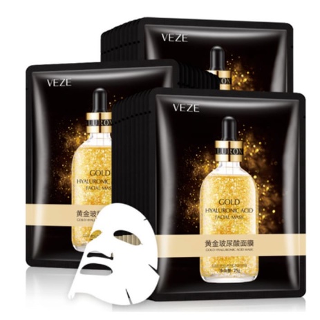 [BPOM] - Veze 24K Pure Gold Hyaluronic Acid Facial Mask Masker Wajah 24K Gold By AURORA