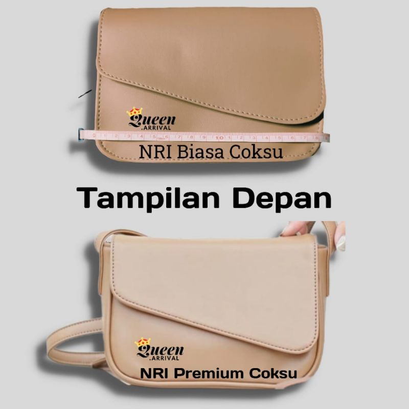 Tas Slempang Wanita Nauri Sling Bag Simple Wanita Kanvas Sintetis Miniso Kokoh Full Color MuAt Hp